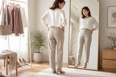 パンツスタイル お尻 垂れる,お尻 四角い 服 似合わない